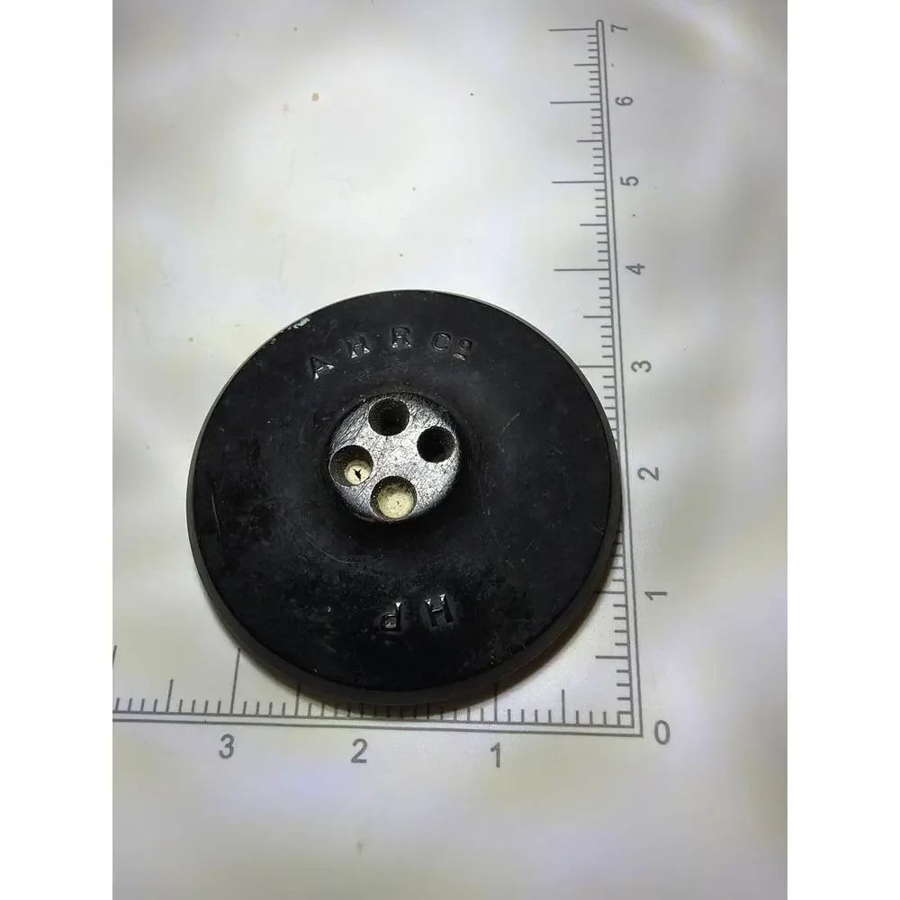 Vintage Black Anchor Nautical Button Metal Inlay Stars A W R Co Military Style